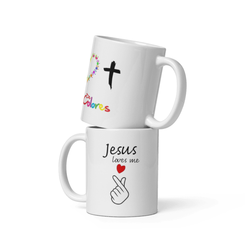 Taza Cristiana “Jesus Loves Me” – Edición De Colores